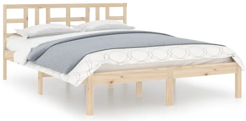 3105380 vidaXL Рамка за легло, дърво масив, 135x190 cм, Double