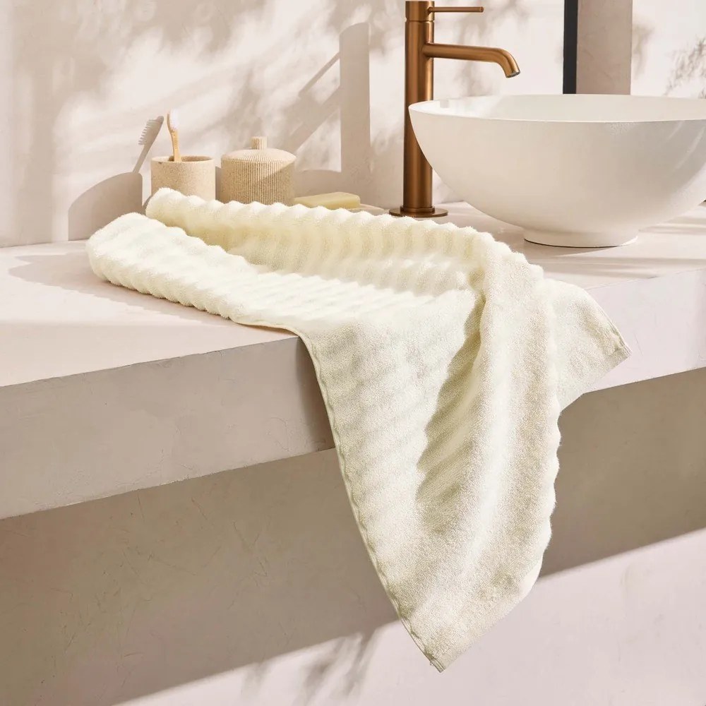 Кремава памучна кърпа от тери 50x90 cm Maya – douceur d'intérieur