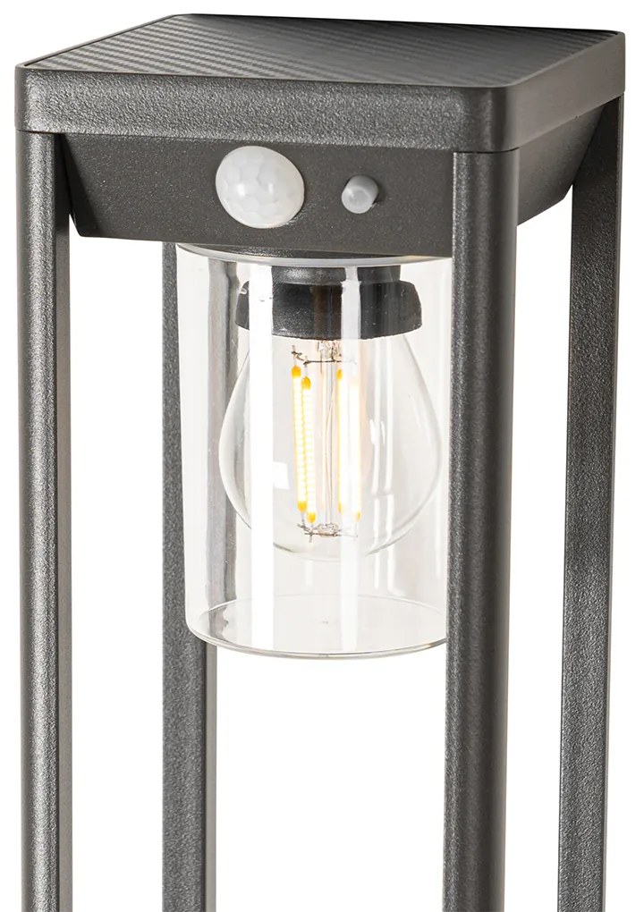 Подова лампа за външен монтаж тъмно сива 40 см с LED и димируема светлина на слънчева енергия - Sonne