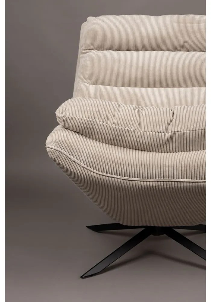 Кресло от бяло кадифе Vince - Dutchbone