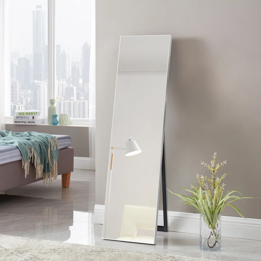 Stand mirror Barletta 150x35 cm inclinable Silver