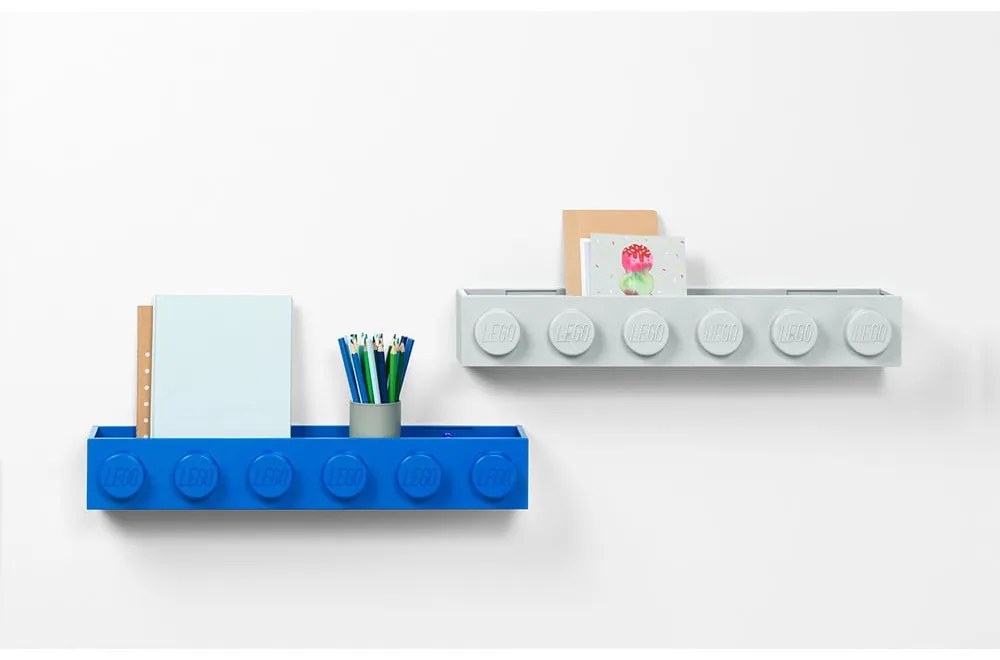 Детски сив стенен рафт Sleek - LEGO®