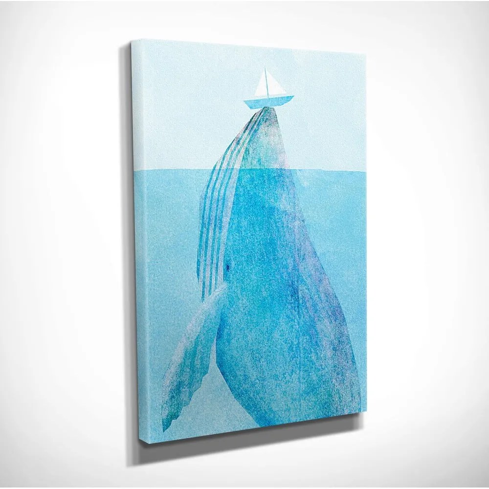 Картина за стена върху платно Кит, 30 x 40 cm - Wallity