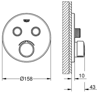 Миксер вградена батерия 2 изхода Grohe Smart Control