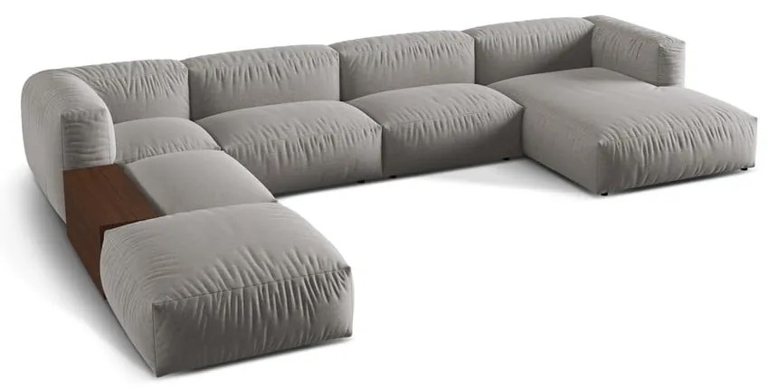 Светлосив модулен ъглов диван (ляв ъгъл/U форма) Martina – Micadoni Home