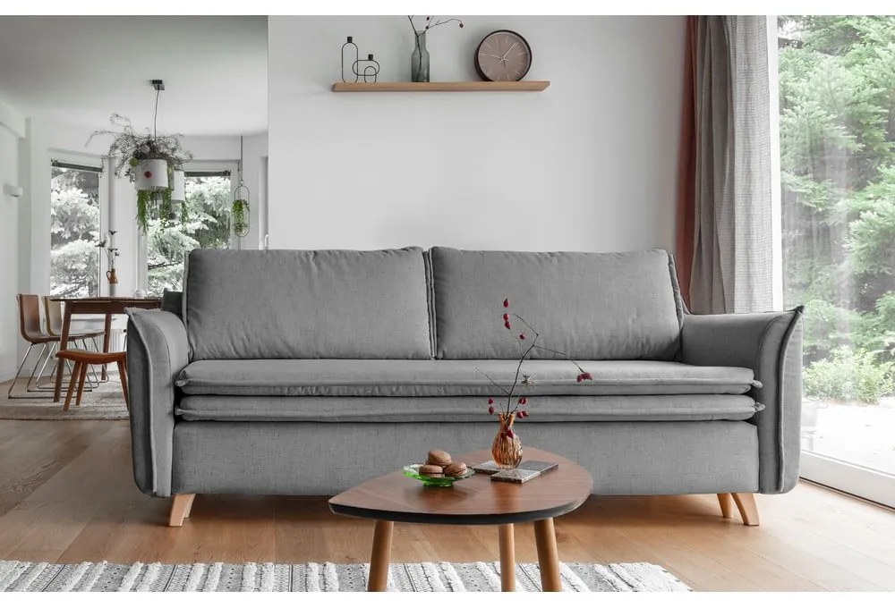 Сив разтегателен диван 225 cm Charming Charlie – Miuform