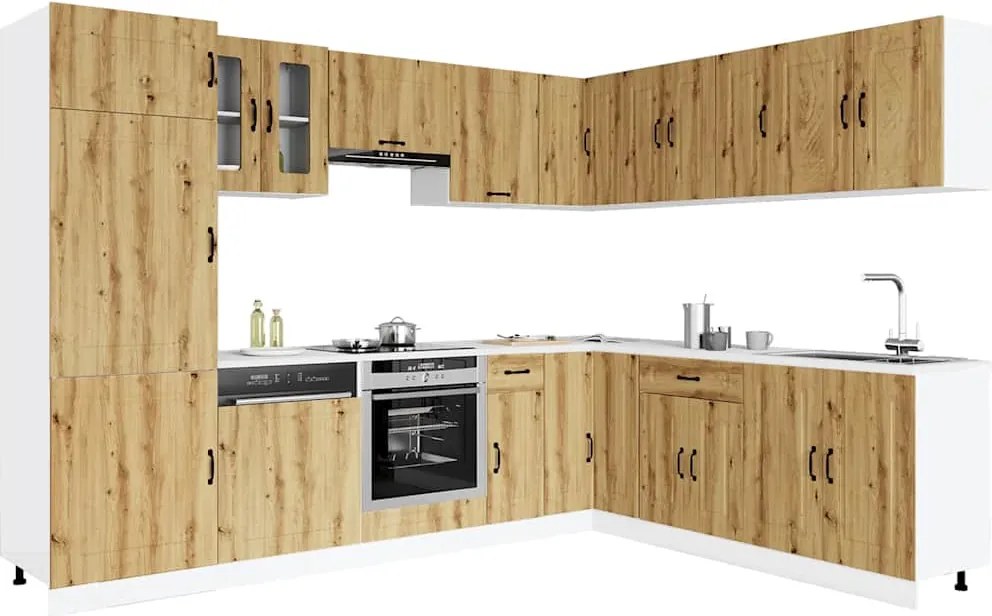 3314980 vidaXL Комплект кухненски шкафове от 14 части Kalmar, инженерно дърво