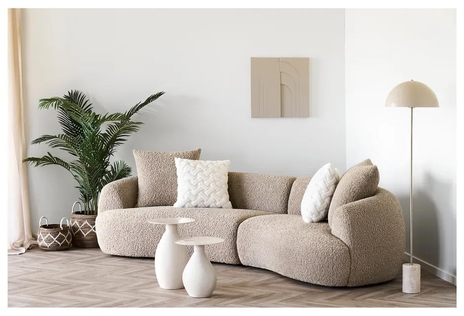 Бежова подова лампа с метален абажур (височина 155 cm) Sheffield – House Nordic