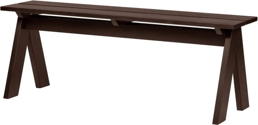 Тъмнокафява градинска пейка от масивно дърво Navo – noo.ma