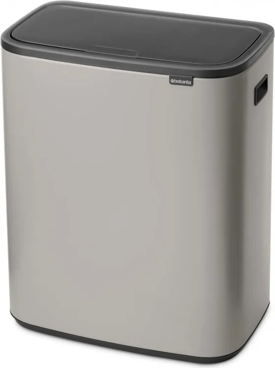 Кош за боклук Brabantia Bo Touch 1010455, 60 л, Плавно и безшумно отваряне, Голям отвор, Светлосив