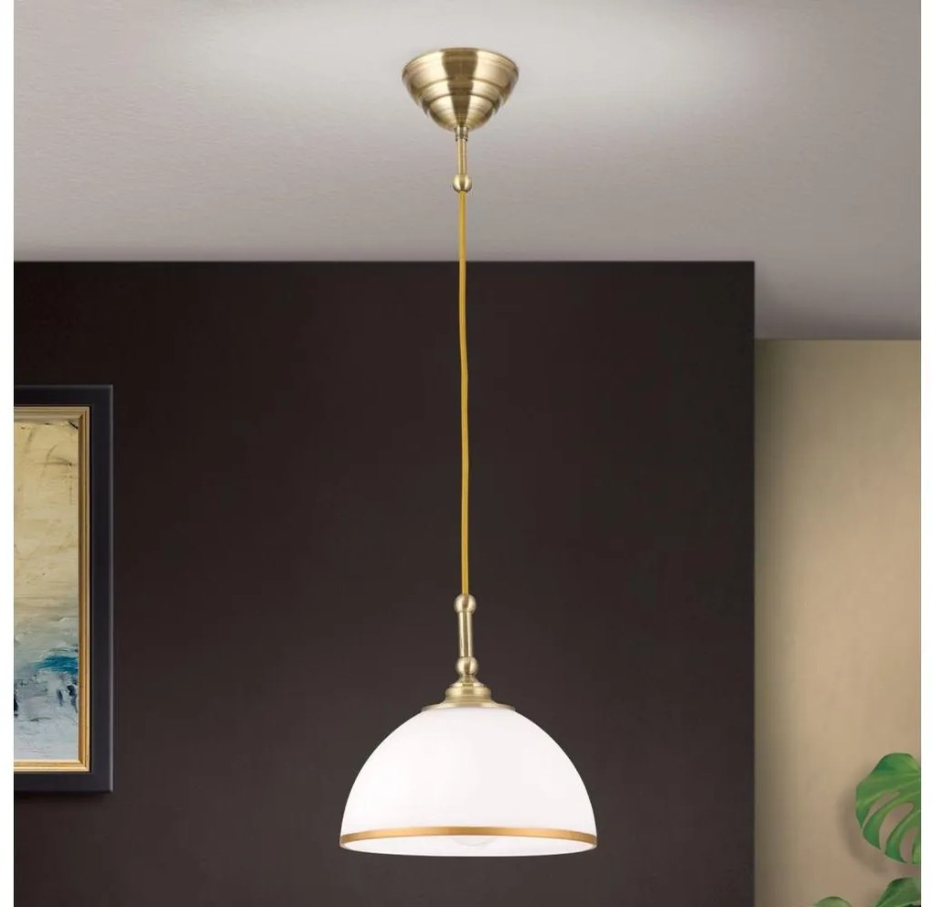 Orion HL 6-1808/1 - Пендел OLD LAMP 1xE27/40W/230V бял/месинг