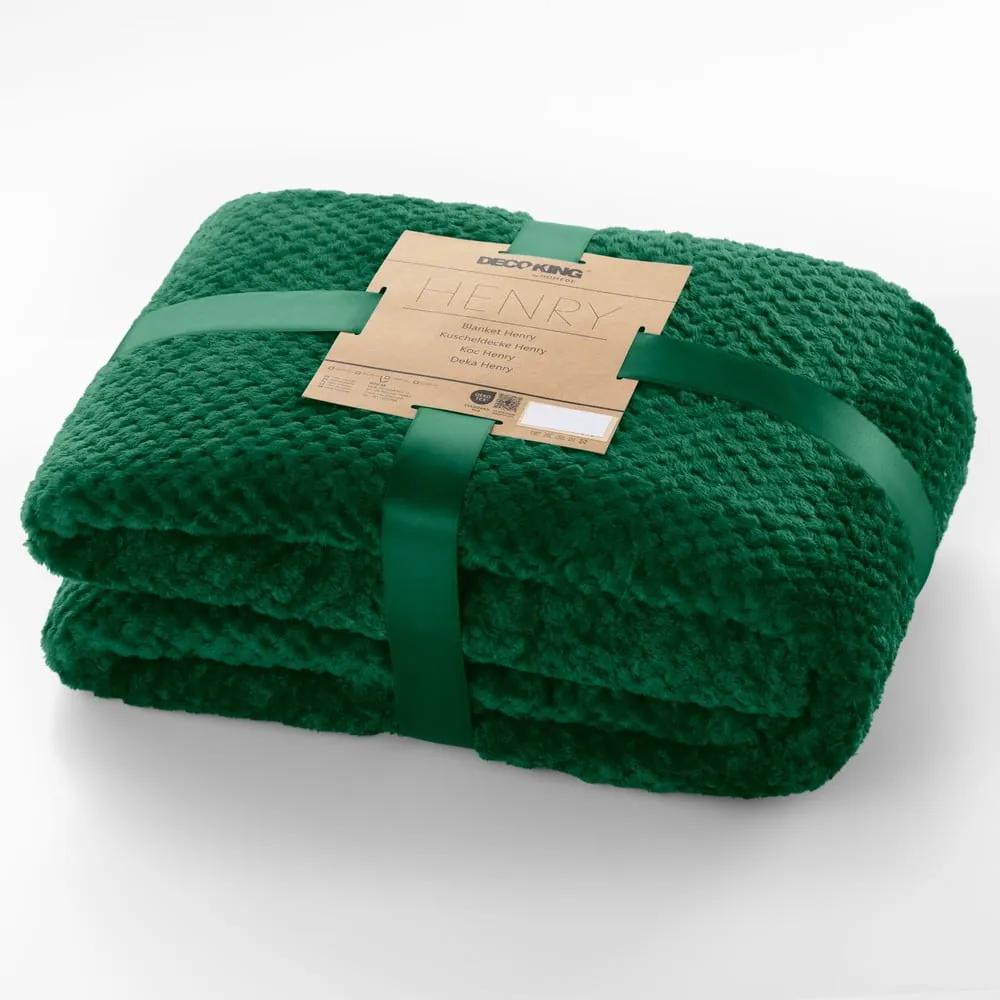 Тъмнозелено одеяло от микрофибър , 150 x 200 cm Henry - DecoKing