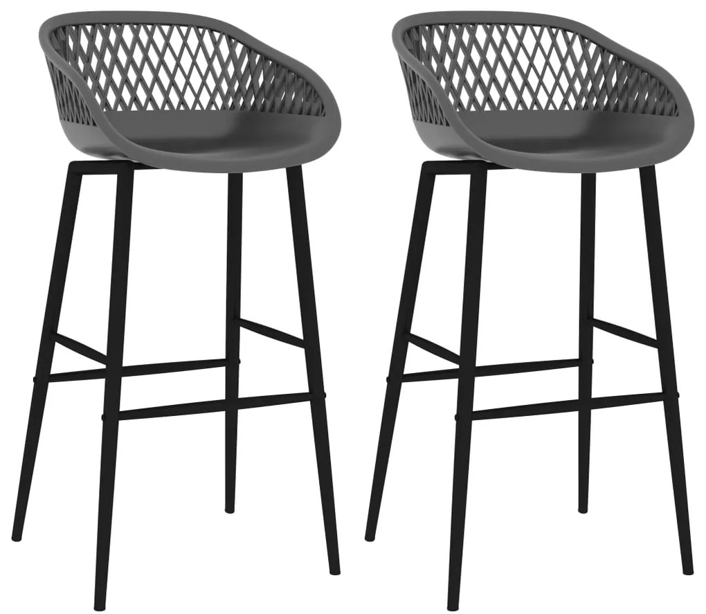 248151 vidaXL Бар столове, 2 бр, сиви