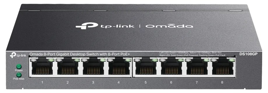 Комутатор TP-Link Omada DS108GP 8-портов PoE+