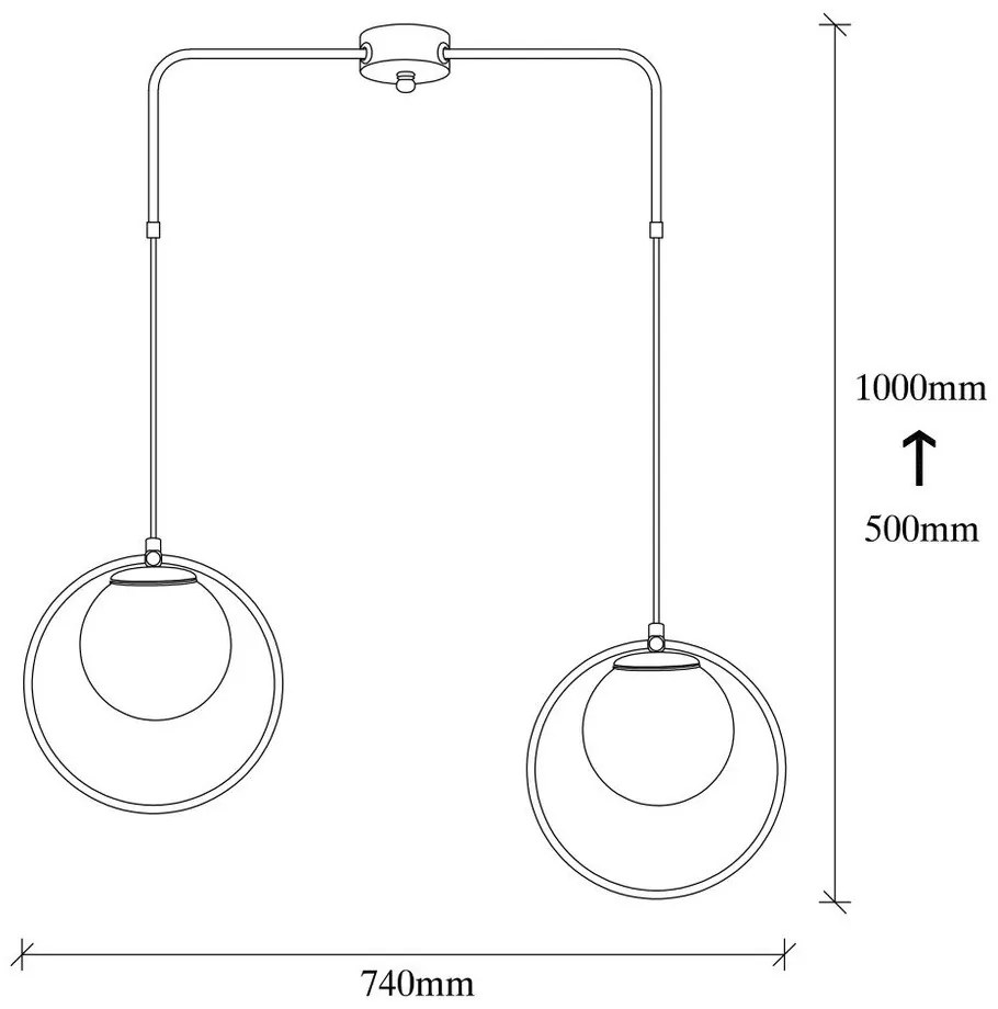Черно метално висящо осветително тяло Opviq lights Flovena - Opviq lights
