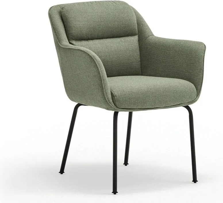 Зелен тапициран трапезен стол с подлакътници Sadira – Teulat