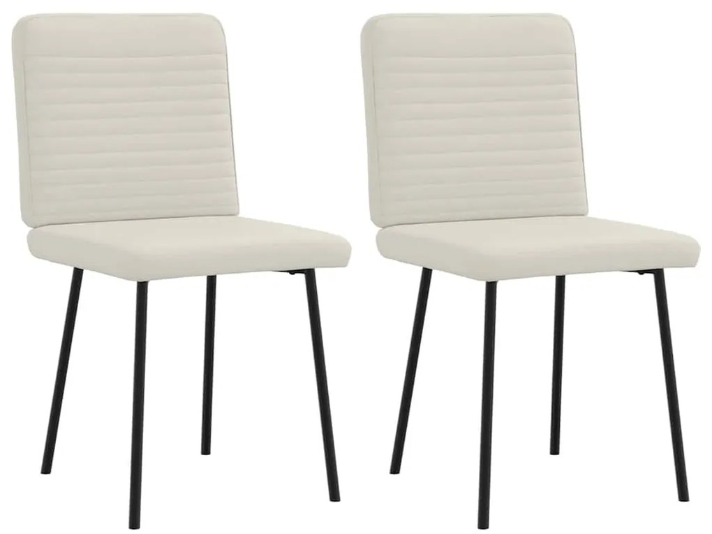 4101142 vidaXL Трапезни столове, 2 бр, кремави, кадифе