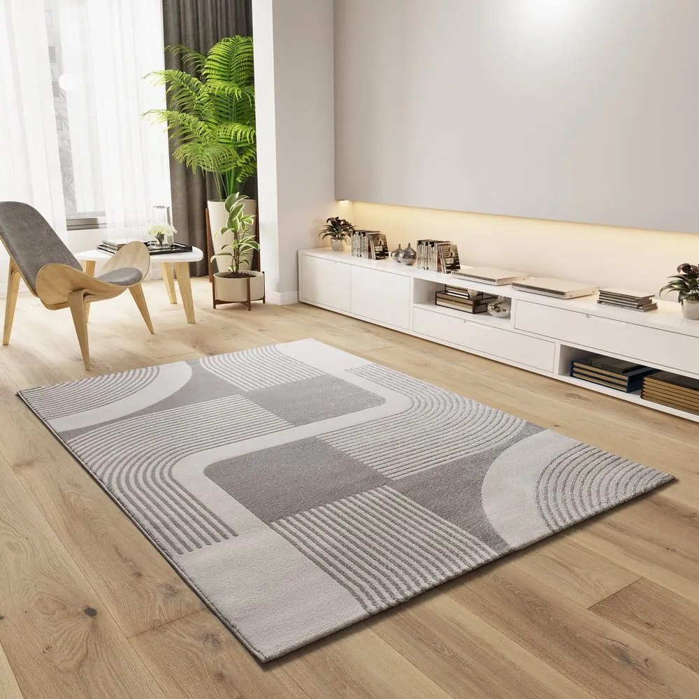 Килим в светлосиво и слонова кост 200x290 cm Flora – Universal