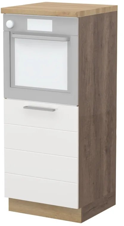 Висок подов шкаф за фурна Hudson K14-60-1KR-Walnut - White