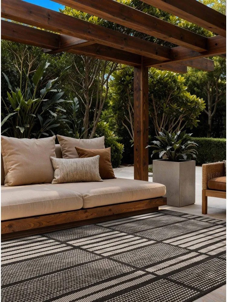 Черен/кремав килим за открито и закрито 120x170 cm Haringey Allington – Ted Baker