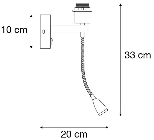 Модерна стенна лампа месинг с гъвкава ръка - Brescia Combi