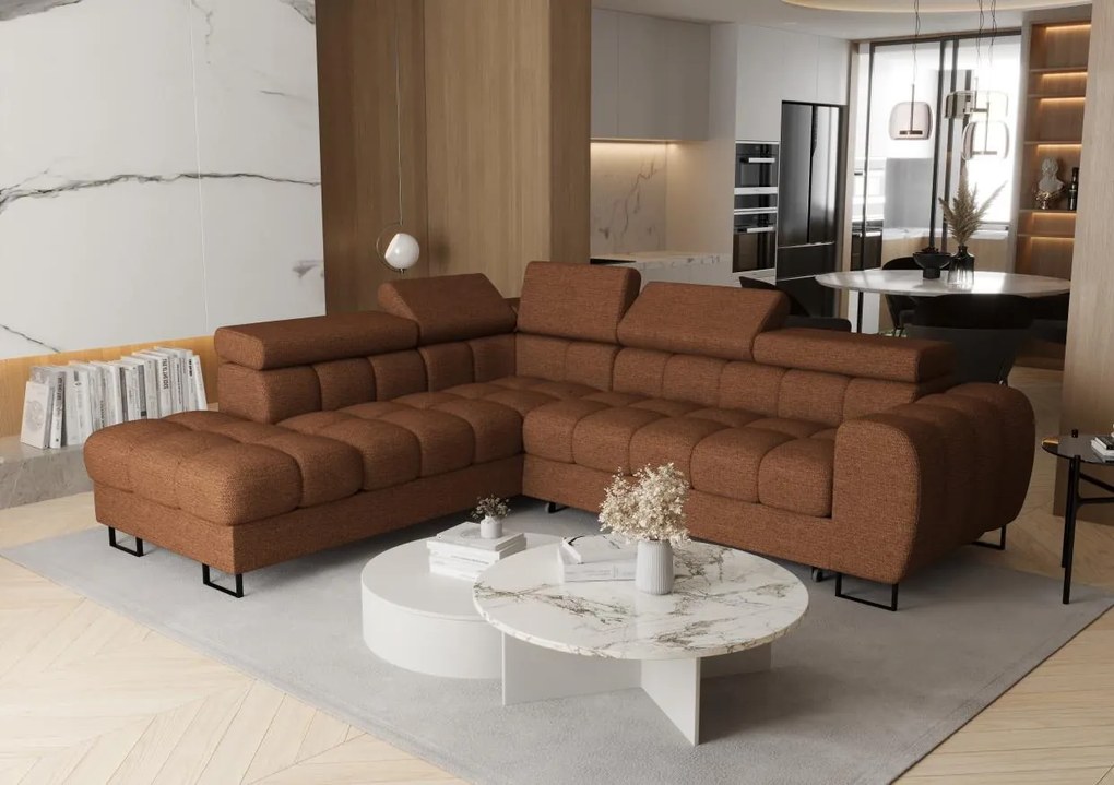 Ъглов диван Lordy-Оранжев-ляв