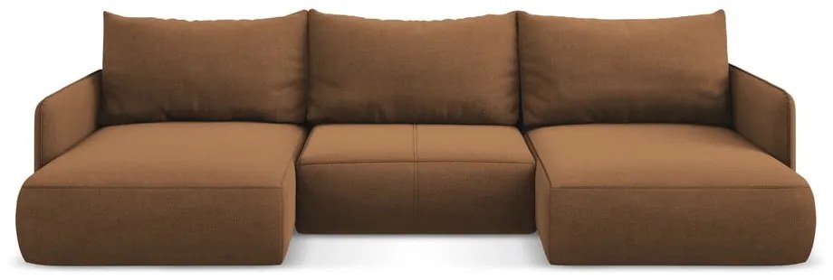 Оранжев разтегателен ъглов диван с място за съхранение Nanea – Makamii