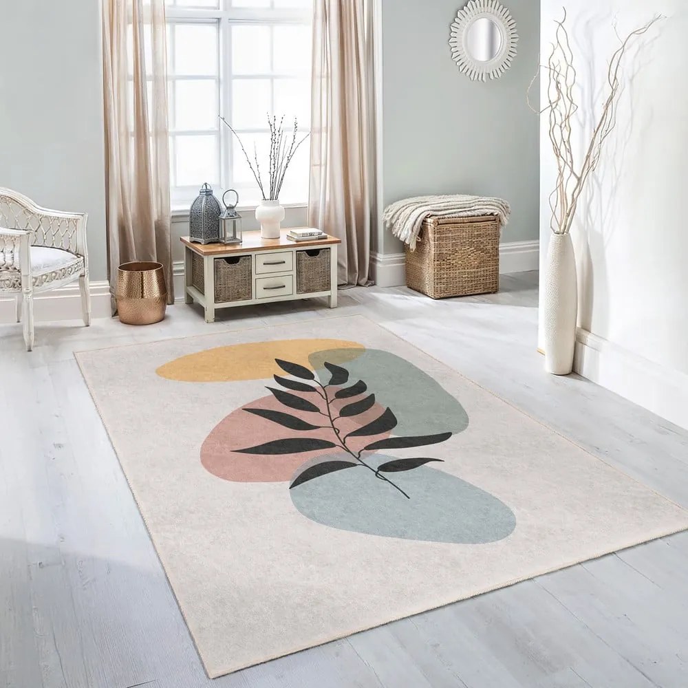 Кремав килим подходящ за пране 120x180 cm Illustrated Autumn – Mila Home