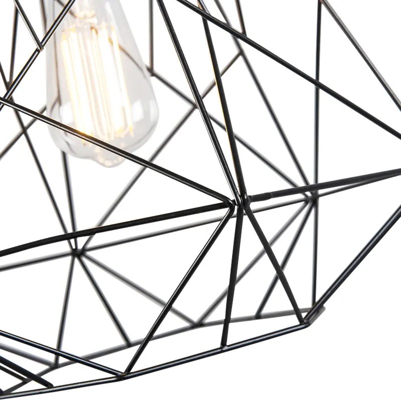 Интелигентна индустриална висяща лампа черна вкл. WiFi ST64 - Framework Basic