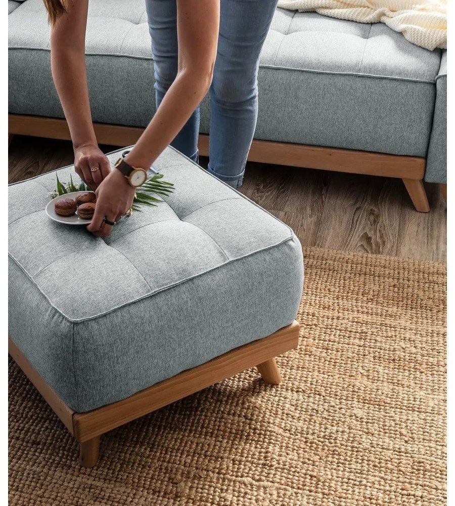 Светлосива табуретка за крака Dazzling Daisy - Miuform