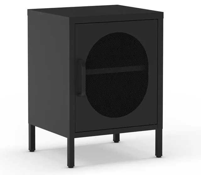 Черно метално нощно шкафче Diora – Marckeric