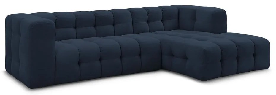 Тъмносин ъглов диван (десен ъгъл) Cloud – Bobochic Paris
