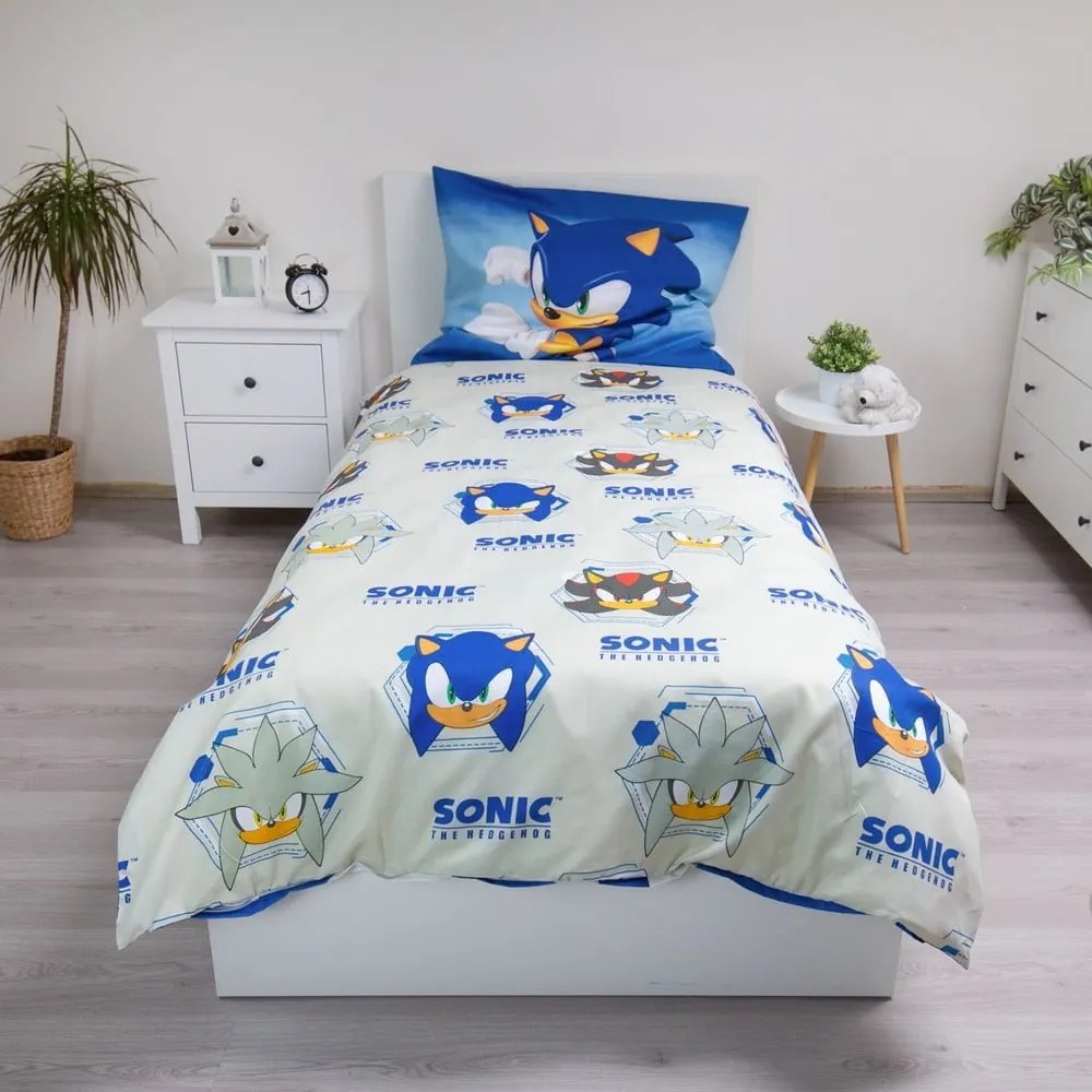 Синьо единично детско спално бельо от микрофибър 140x200 cm Sonic – Jerry Fabrics