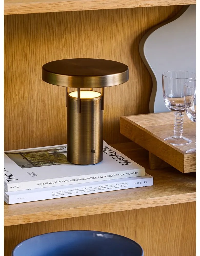 LED затъмняваща се настолна лампа бронзова (височина 20 cm) BringMe – Hübsch