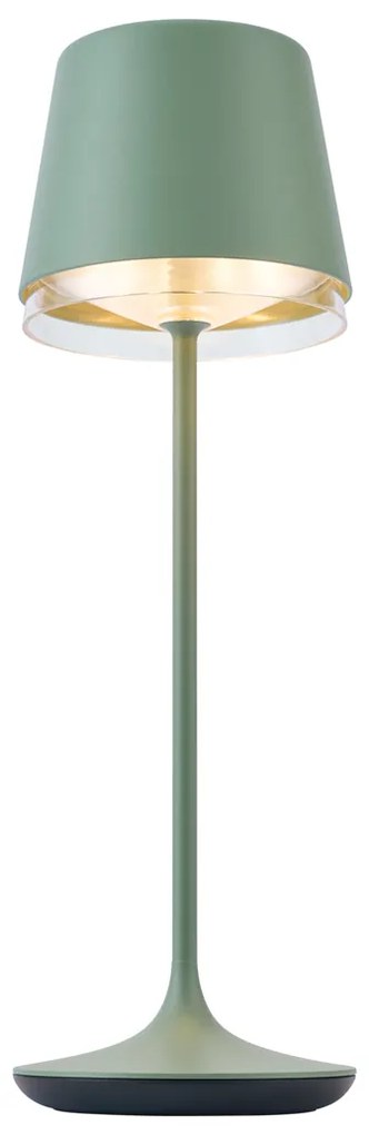 Настолна лампа зелена с LED IP65 акумулаторна със станция за зареждане - Bass