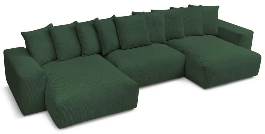 Зелен ъглов диван от рипсено кадифе Voltaire – Bobochic Paris