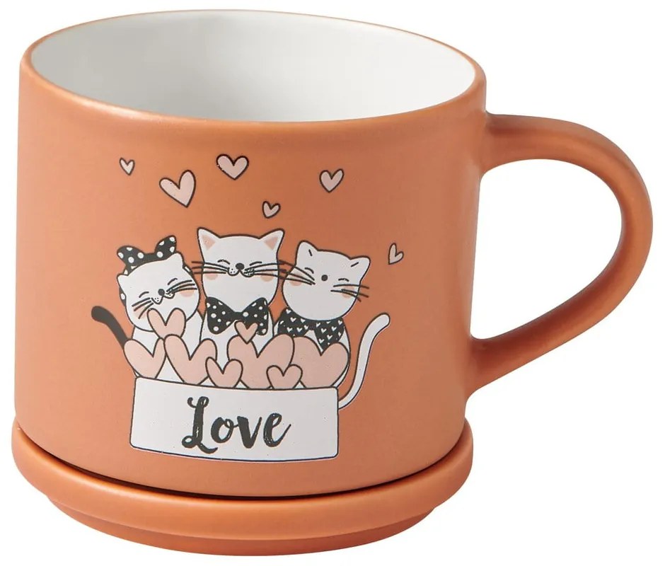 Оранжеви/бежови порцеланови чаши в комплект 2 бр. 350 ml Cats – Brandani