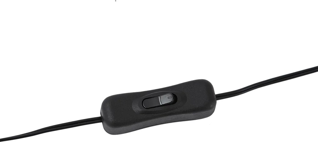 Смарт настолна лампа черна с бежов ленен абажур 28 см, вкл. Wifi A60 - Nami