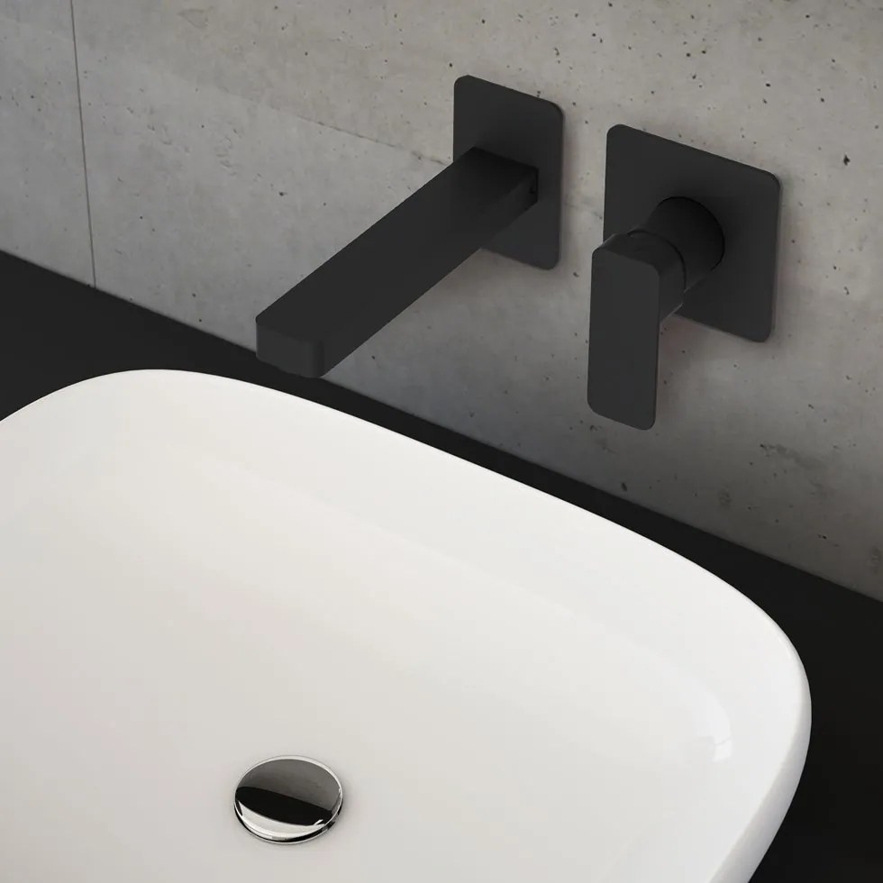 Вградена Кран за тоалетна Eurorama Quadra 2 holes-Black Ματ