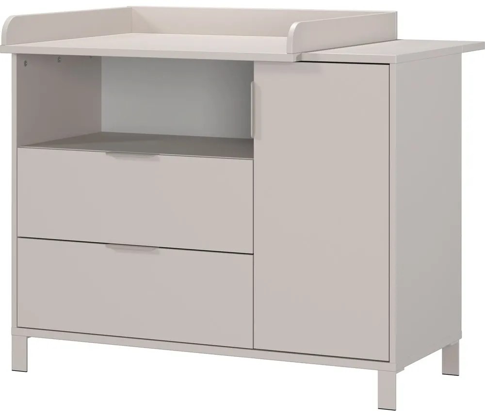 Кремав детски скрин с маса за преповиване 115x102x77 cm Alkmaar – Germania