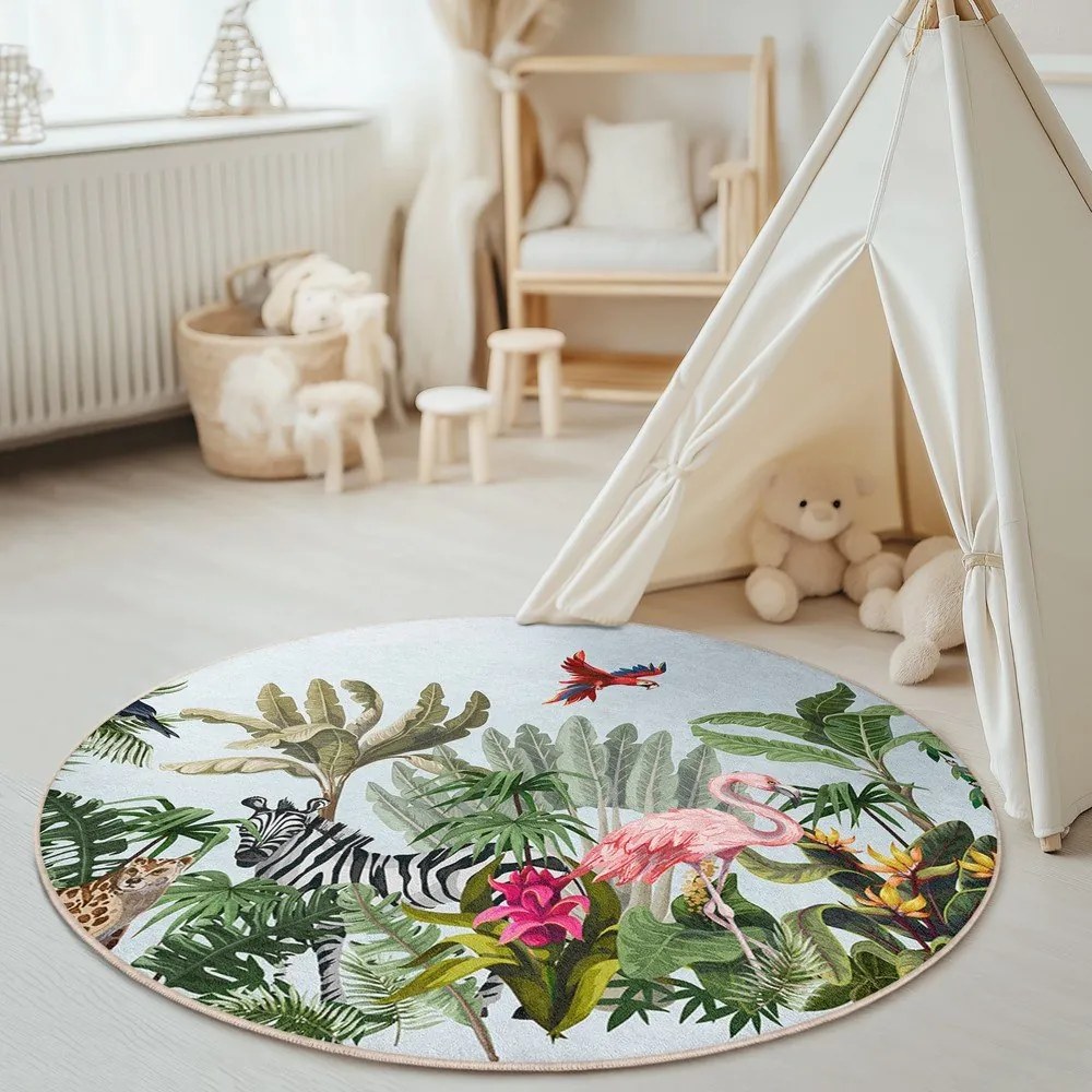 Детски килим подходящ за пране ø100 cm Jungle – Mila Home
