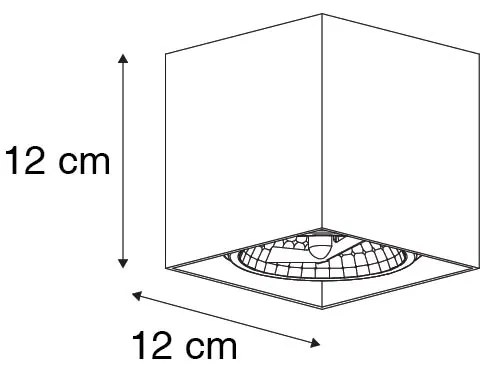 Дизайнерски повърхностен спот черен квадрат - Box