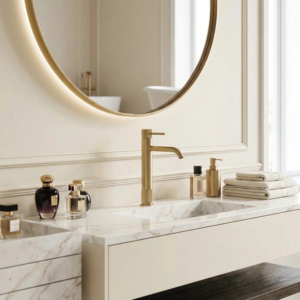 Смесител за баня Rea Lungo Stripe Brush Gold