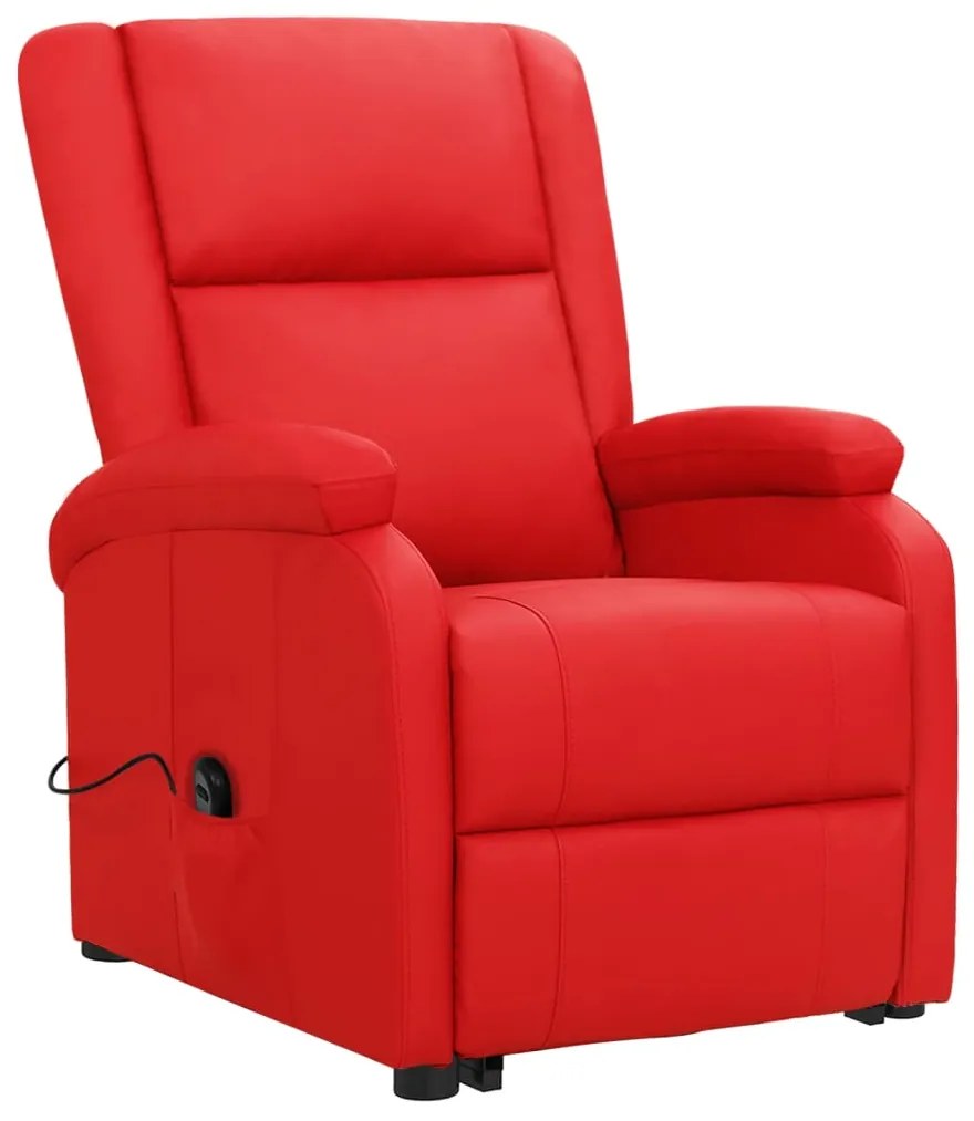 329690 vidaXL Изправящ стол, червен, изкуствена кожа