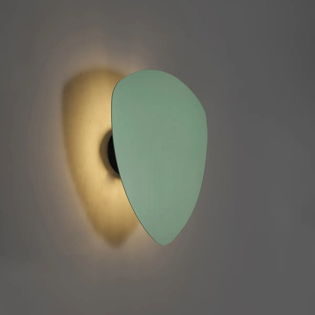 Дизайнерска стенна лампа зелена органична 32 см 2 светлини - Pulley