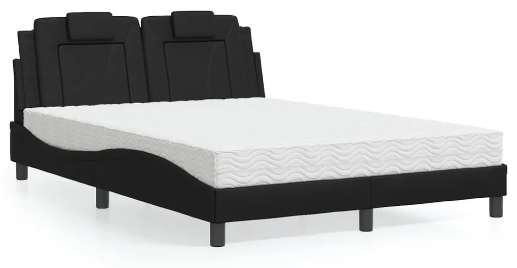 3208796 vidaXL Легло Viana без матрак, черно, 140x200 см, изкуствена кожа