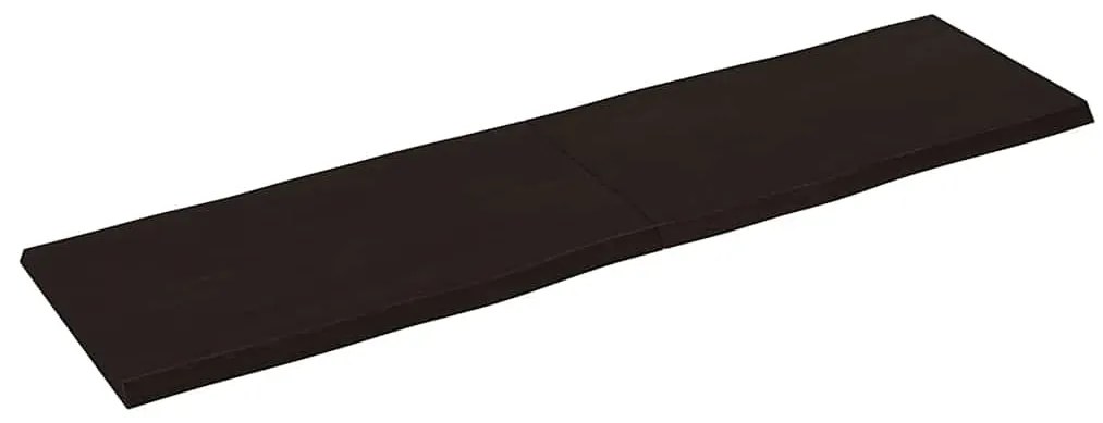 364042 vidaXL Плот за маса тъмнокафяв 180x50x(2-4) см обработен масивен дъб