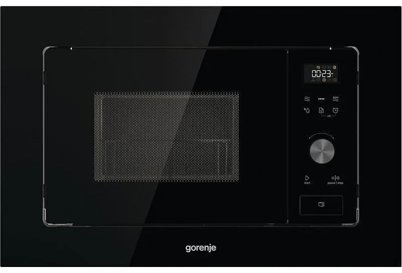 Микровълнова фурна за вграждане Gorenje BM201AG1BG, 20 л, 1000 W, 5 нива, Грил, 15 програми, Размразяване, Touch Screen, Черен