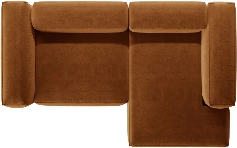 Ъглов диван в тухлен цвят (десен ъгъл) Bergamo – Cosmopolitan Design