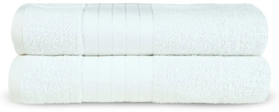 Бели памучни хавлиени кърпи в комплект от 2 бр. от тери 70x140 cm – Good Morning